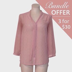 Elle Sheer Shimmery Dobby Blouse